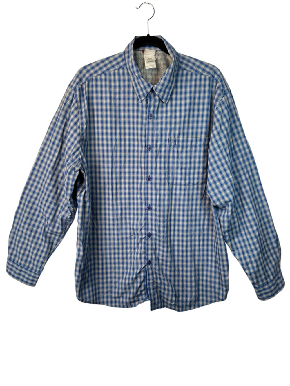 The North Face Check Shirt XL Blue Long Sleeve Button Down Outdoor Casual